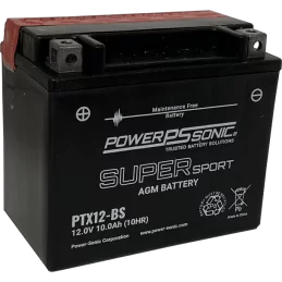 Power Sonic PTX12-BS 12V-10Ah-234 cca Powersports Battery