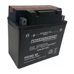 Power Sonic PTX19CL-BS 12V-19Ah-286 cca Powersports Battery