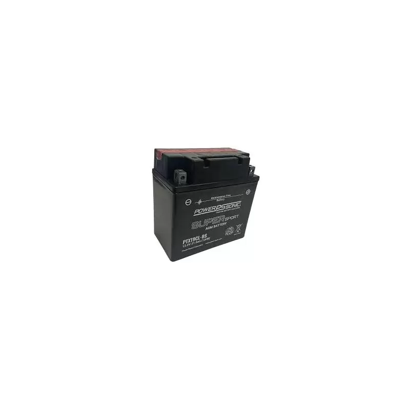 Power Sonic PTX19CL-BS 12V-19Ah-286 cca Powersports Battery