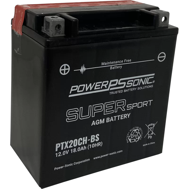 Power Sonic PTX20CH-BS 12V-18Ah-310 cca Powersports Battery