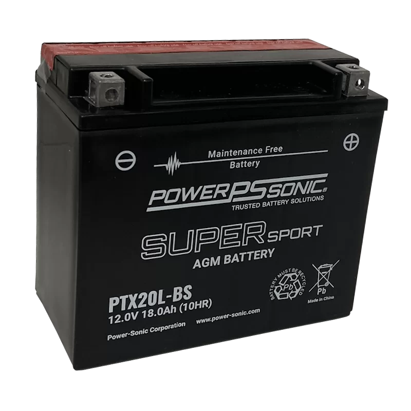 Power Sonic PTX20L-BS 12V-18Ah-375 cca Powersports Battery