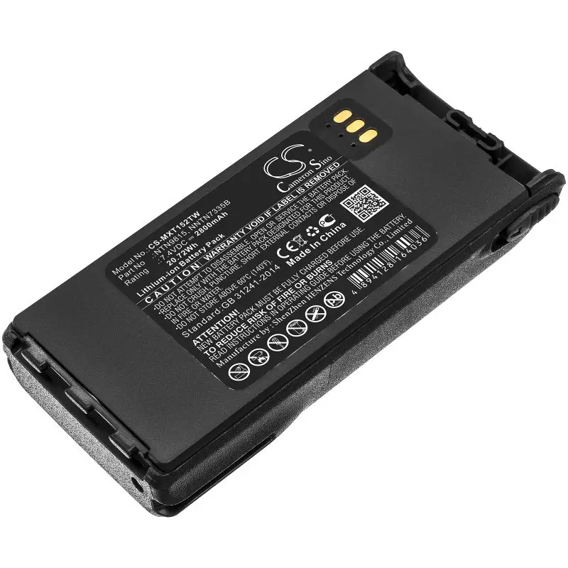Li-ion Battery fits Motorola, Mt1500, Nt1500 7.4V, 2800mAh