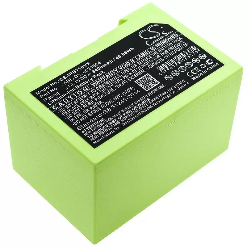 Li-ion Battery fits Irobot, Roomba i7, Roomba i7+ Roomba e5, 14.4V, 3400mAh