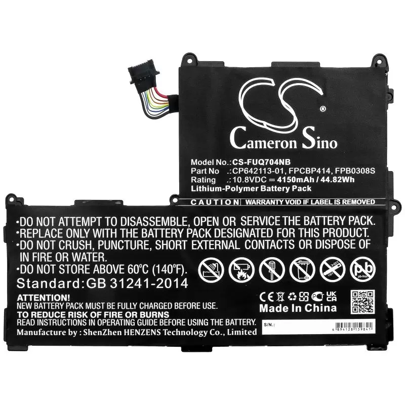 Li-ion Battery fits Fujitsu, Cp642113-01, Fpb0308s, Fpcbp414 10.8V, 4150mAh