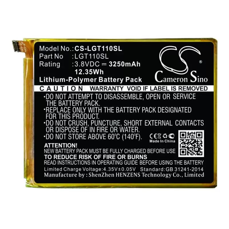 Li-ion Battery fits Leagoo, T1 Plus 3.8V, 3250mAh