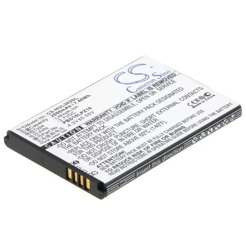 Li-ion Battery fits Huawei, 303hw, Gl10p, Part Number 3.7V, 2000mAh