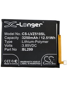 Li-Polymer Battery fits Lenovo, L78071, Z5s 3.85V, 3250mAh