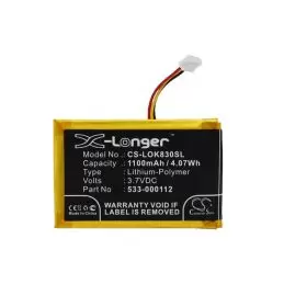 Li-Polymer Battery fits Logitech, Iiiuminated Living-room Keyboard K830, K830, Part Number 3.7V, 1100mAh