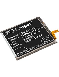 Li-Polymer Battery fits Samsung, Galaxy S22 Ultra 5g, Sm-s906w 3.85V, 4550mAh / 17.52Wh