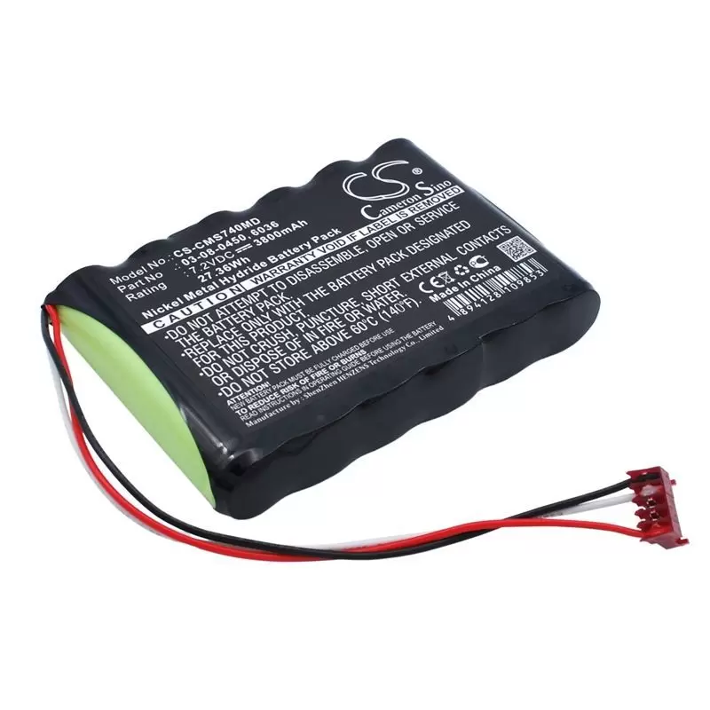 Ni-MH Battery fits Cas Medical, 740 Vital Signs Monitor, 750 Vital Signs Monitor, 940x Monitor 7.2V, 3800mAh