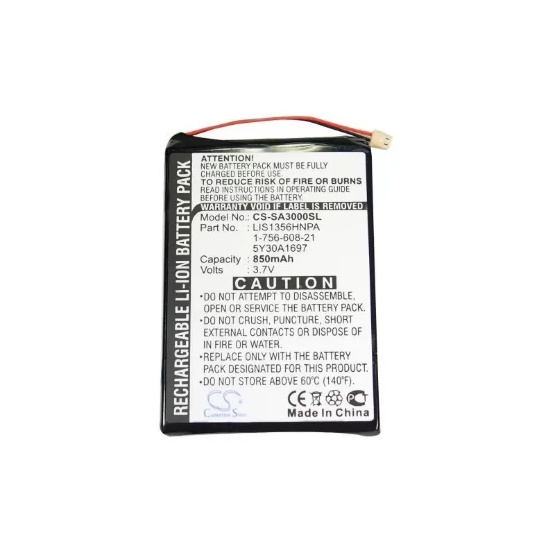 Li-ion Battery fits Sony, Nw-a3000 Series, Nw-a3000v, Part Number 3.7V, 850mAh